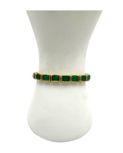 Emerald Cut Green Onyx Bracelet – Gold Vermeil on Sterling Silver