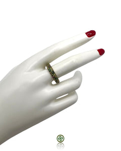 Stucky Eternity Ring – Green Enamel with Ruby, Emerald & Sapphire