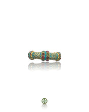 Stucky Eternity Ring – Turquoise Enamel with Ruby, Emerald & Amethyst