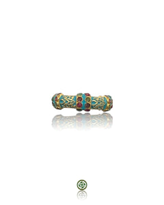 Stucky Eternity Ring – Turquoise Enamel with Ruby, Emerald & Amethyst