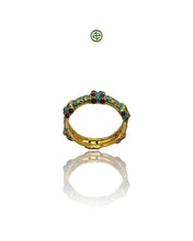 Stucky Eternity Ring – Turquoise Enamel with Ruby, Emerald & Amethyst