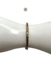 Blue Enamel Gold Vermeil Bracelet with Red & White Accents