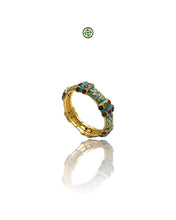 Stucky Eternity Ring – Turquoise Enamel with Ruby, Emerald & Amethyst