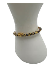 Blue Enamel Gold Vermeil Bracelet with Red & White Accents