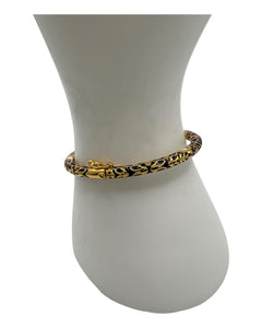 Blue Enamel Gold Vermeil Bracelet with Red & White Accents