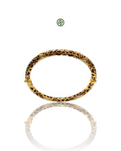Red Enamel Gold Vermeil Bracelet with Green & White Accents