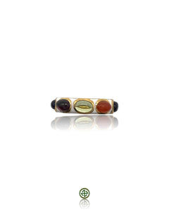 White Enamel Multi-Gemstone Eternity Ring
