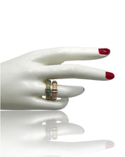 Stucky Eternity Ring – Turquoise Enamel with Ruby, Emerald & Amethyst