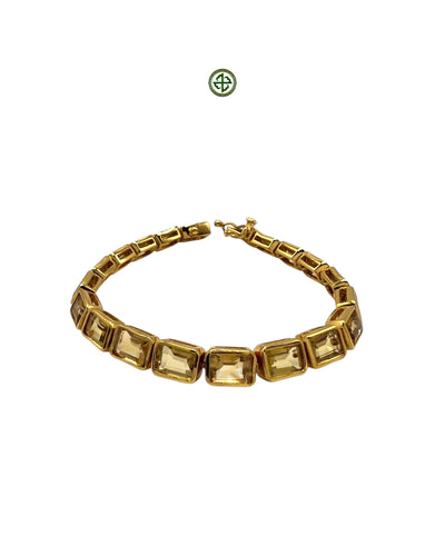 Emerald Cut Citrine Bracelet – Gold Vermeil on Sterling Silver