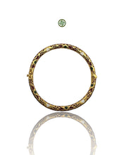 Red Enamel Gold Vermeil Bracelet with Green & White Accents