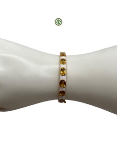 Citrine & White Enamel Gold Vermeil Bracelet