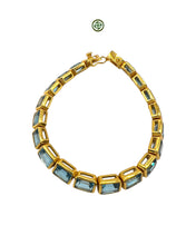 Emerald Cut Blue Topaz Bracelet – Gold Vermeil on Sterling Silver