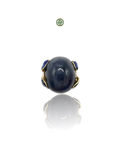 Star Sapphire Enamel Statement Ring