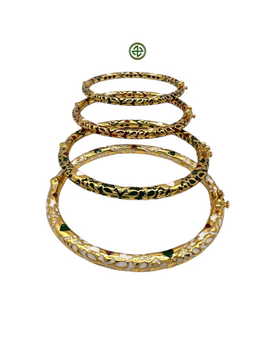 Blue Enamel Gold Vermeil Bracelet with Red & White Accents