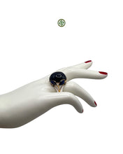 Star Sapphire Enamel Statement Ring