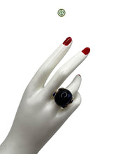 Star Sapphire Enamel Statement Ring