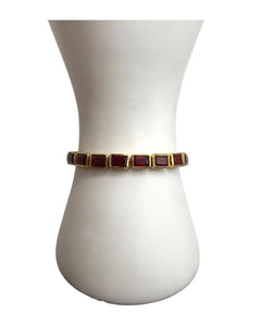 Emerald Cut Garnet Bracelet – Gold Vermeil on Sterling Silver