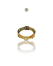 Stucky Eternity Ring – Green Enamel with Ruby, Emerald & Amethyst