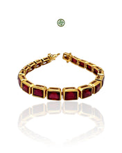 Emerald Cut Garnet Bracelet – Gold Vermeil on Sterling Silver