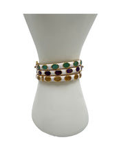Ruby & White Enamel Gold Vermeil Bracelet
