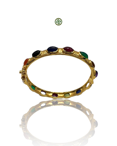 Multi-Color Gemstone Gold Vermeil Bracelet