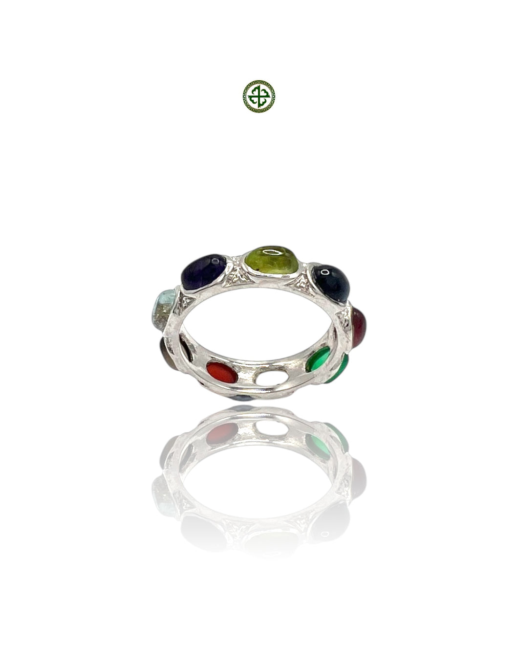 Multi-Gemstone Eternity Ring – Sterling Silver