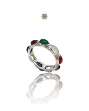 Multi-Gemstone Eternity Ring – Sterling Silver