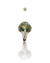 Green Amethyst Enamel Statement Ring