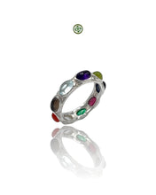 Multi-Gemstone Eternity Ring – Sterling Silver