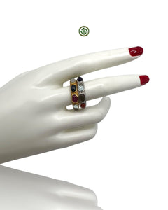 Multi-Gemstone Eternity Ring – Sterling Silver