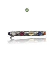 Multi-Color Gemstone Sterling Silver Bracelet