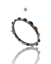 Multi-Color Gemstone Sterling Silver Bracelet
