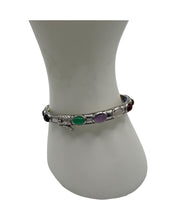 Multi-Color Gemstone Sterling Silver Bracelet