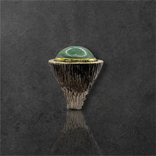 Green Tourmaline Black Rhodium Ring