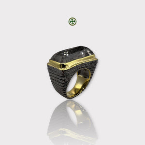Natural Black Rutile Quartz Ring