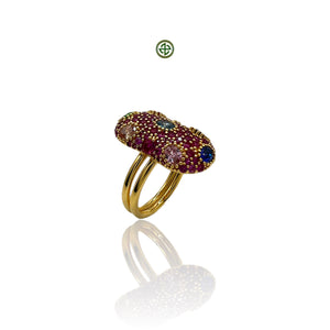 Rainbow Multicolour Skyfall Ring