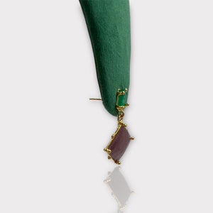 Green Onyx ,Indian Sapphire Earrings