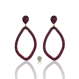 Mathew Ruby Pink CZ Dangle Earrings