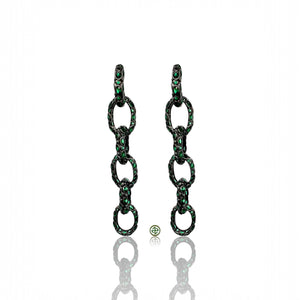 Green Chain Earrings