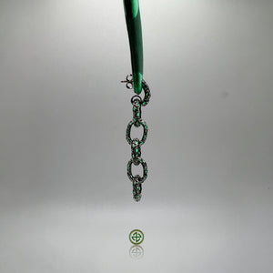 Green Chain Earrings