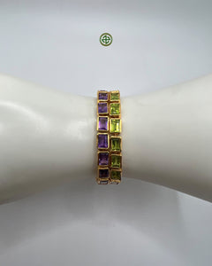 Emerald Cut Peridot Bracelet – Gold Vermeil on Sterling Silver