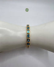 Emerald Cut Blue Topaz Bracelet – Gold Vermeil on Sterling Silver