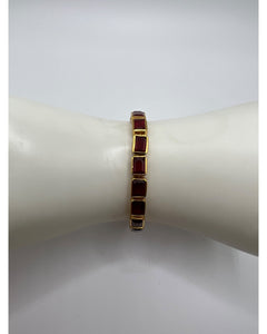 Emerald Cut Garnet Bracelet – Gold Vermeil on Sterling Silver