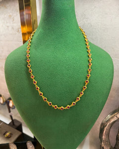 Ruby Dot Necklace – 18" Gold Vermeil on Silver