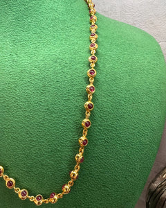 Ruby Dot Necklace – 18" Gold Vermeil on Silver