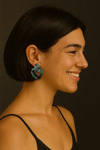 Twisted Green Pavé Earrings