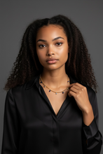 Sapphire Blue Zirconia & Lapis Beaded Necklace