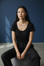 Sapphire Blue Zirconia & Lapis Beaded Necklace