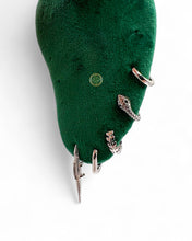 Elegant crocodile earrings crafted in 18K gold vermeil or sterling silver with sparkling baguette-cut zirconia. Unique statement jewelry perfect for layering and everyday luxury.