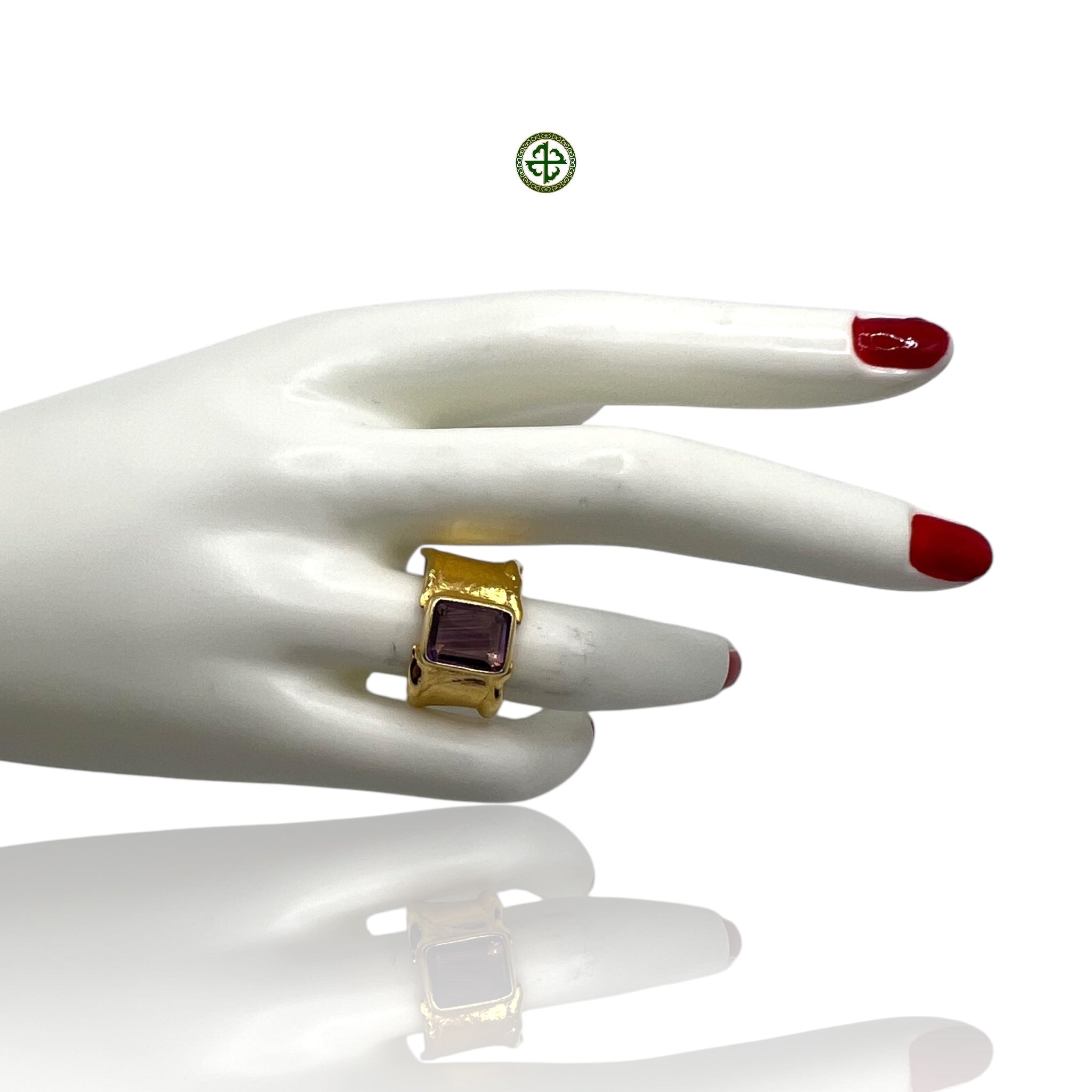 Amethyst Barrel Ring